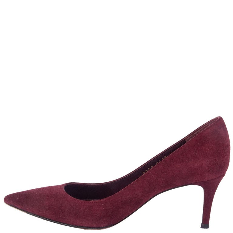 GIANVITO ROSSI burgundy suede GIANVITO 70 Pointed-Toe Pumps Shoes 36 For  Sale at 1stDibs