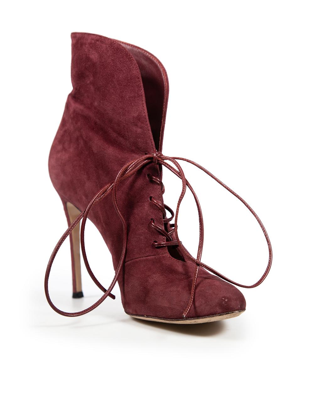 CONDITION is Very good. Minimal wear to the heels is evident. Abrasion on the toe cap and heel on both shoes on this used Gianvito Rossi designer resale item. Scratching to the sole on both heels. This pair of shoes comes with the original box and