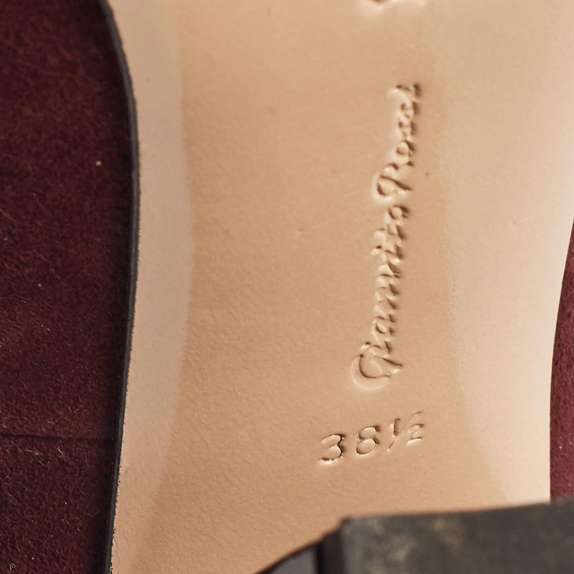 Gianvito Rossi Burgundy Suede Mary Jane Pumps 38.5 For Sale 3