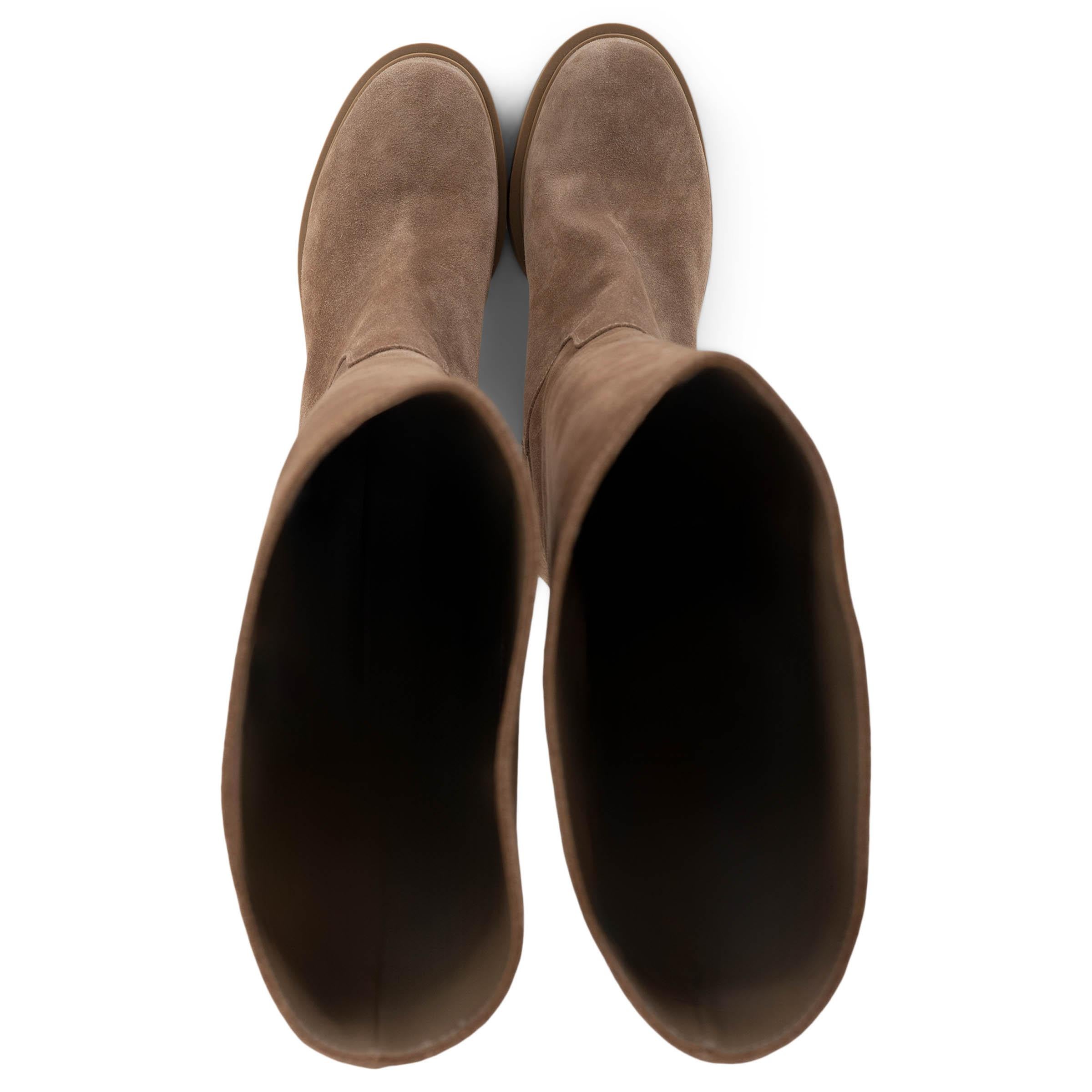 GIANVITO ROSSI camel daim marron 2021 HYNDE BLOCK HEEL Bottes Chaussures 38.5 Pour femmes en vente