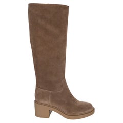 GIANVITO ROSSI camel brown suede 2021 HYNDE BLOCK HEEL Boots Shoes 38.5