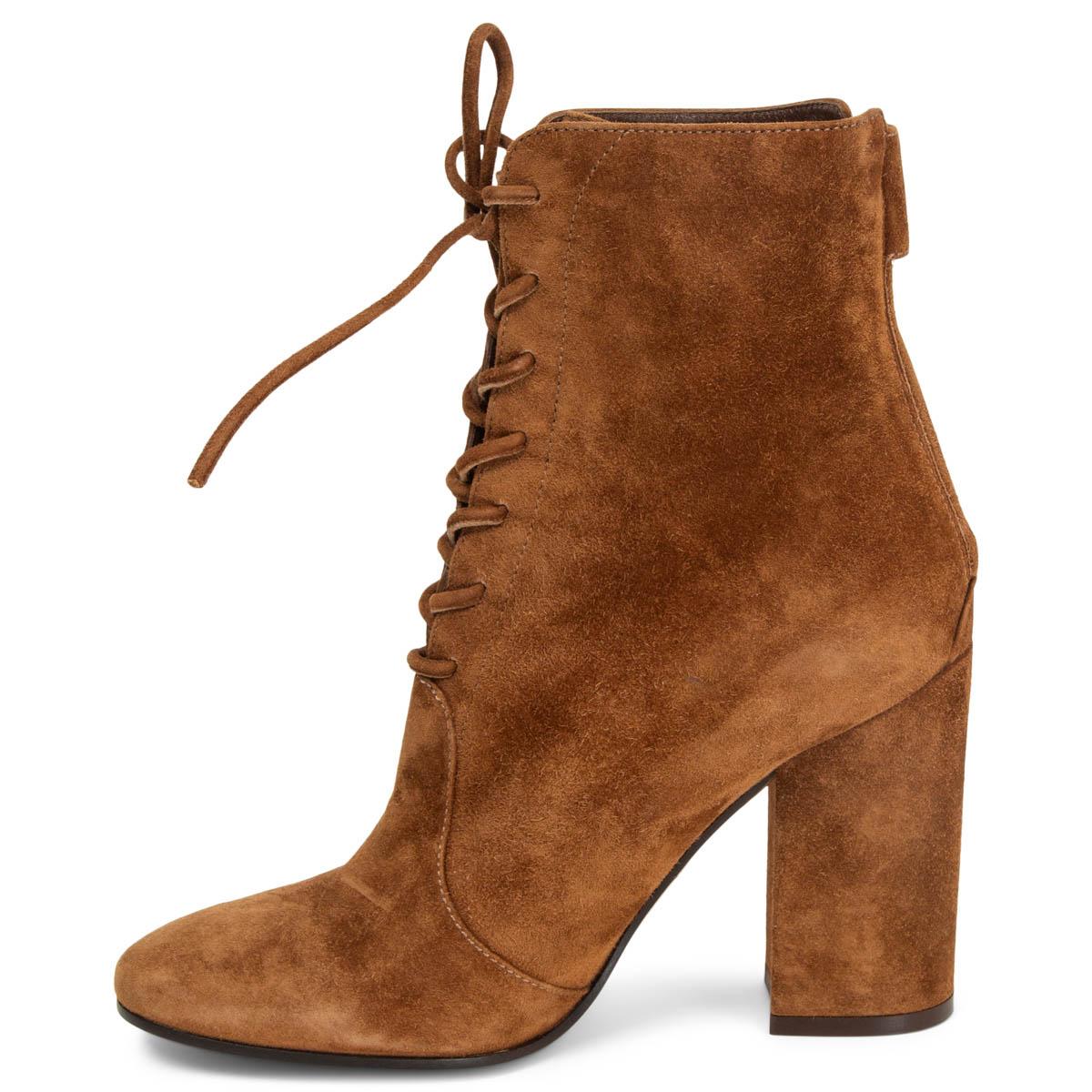 Brown GIANVITO ROSSI camel brown suede FINLAY Ankle Boots Shoes 36 For Sale