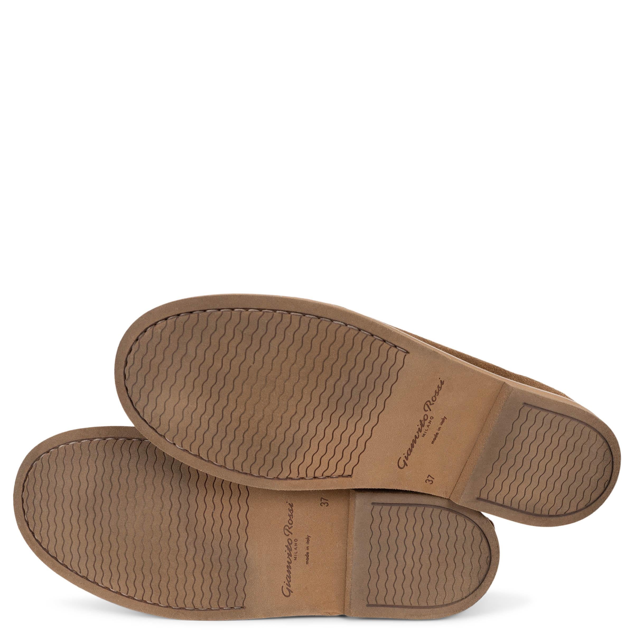 GIANVITO ROSSI camel daim marron VANDEE BOAT Shoes Flats 37 fit 38 en vente 3