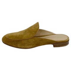 Gianvito Rossi EU 38 Camel Suede Slip-on Flat Mules