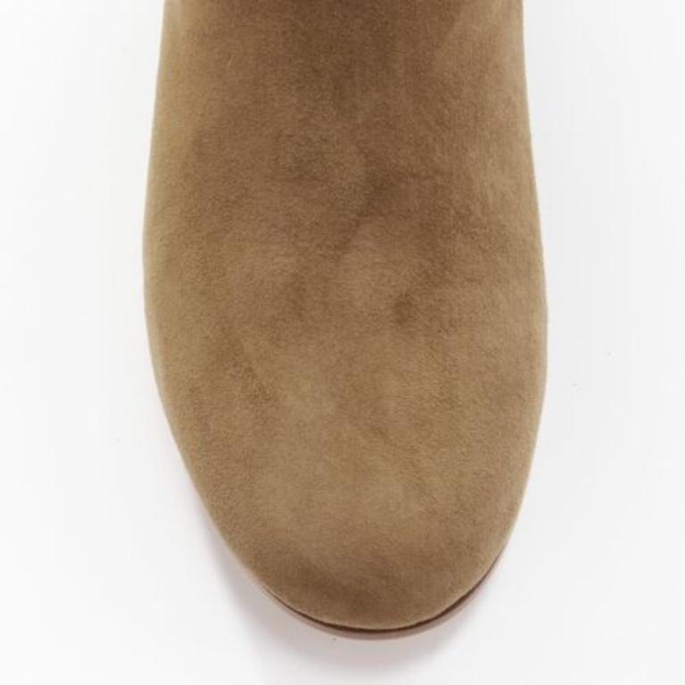 GIANVITO ROSSI Camoscio bottes cuissardes plates en daim marron EU37 en vente 1