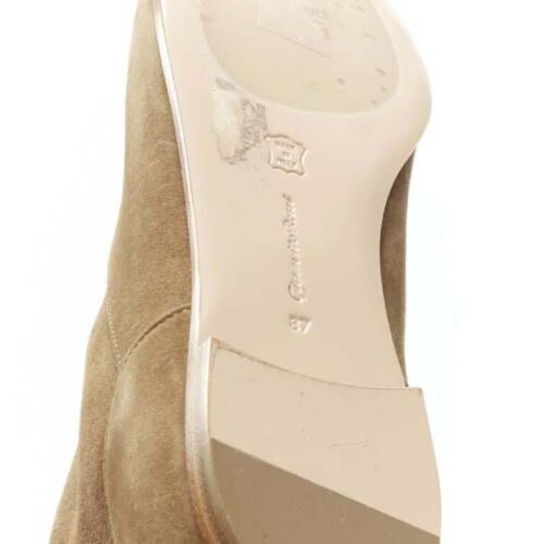 GIANVITO ROSSI Camoscio bottes cuissardes plates en daim marron EU37 en vente 4