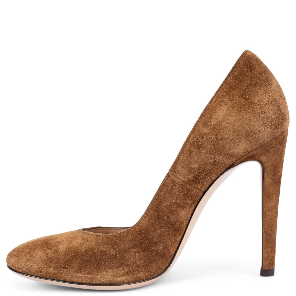 Brown GIANVITO ROSSI cinnamon brown suede ROMA Pumps Shoes 36.5 For Sale
