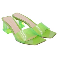 Gianvito Rossi Cosmic Square Sandals in Green Polyurethane