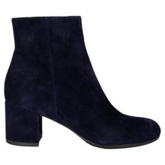GIANVITO ROSSI dark blue suede MARGAUX Ankle Boots Shoes 39