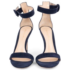 GIANVITO ROSSI ante azul oscuro PORTOFINO 105 Sandalias Zapatos 37.5