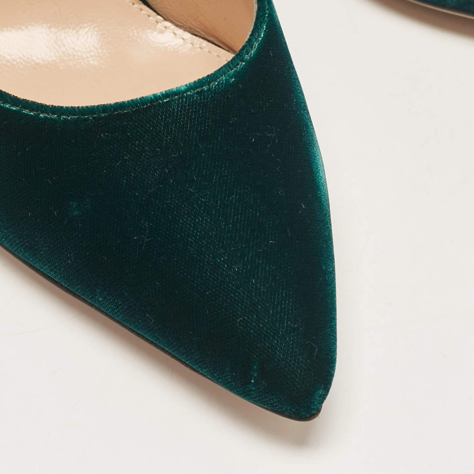 Gianvito Rossi Dark Green Velvet Gianvito Pumps Size 36.5 3