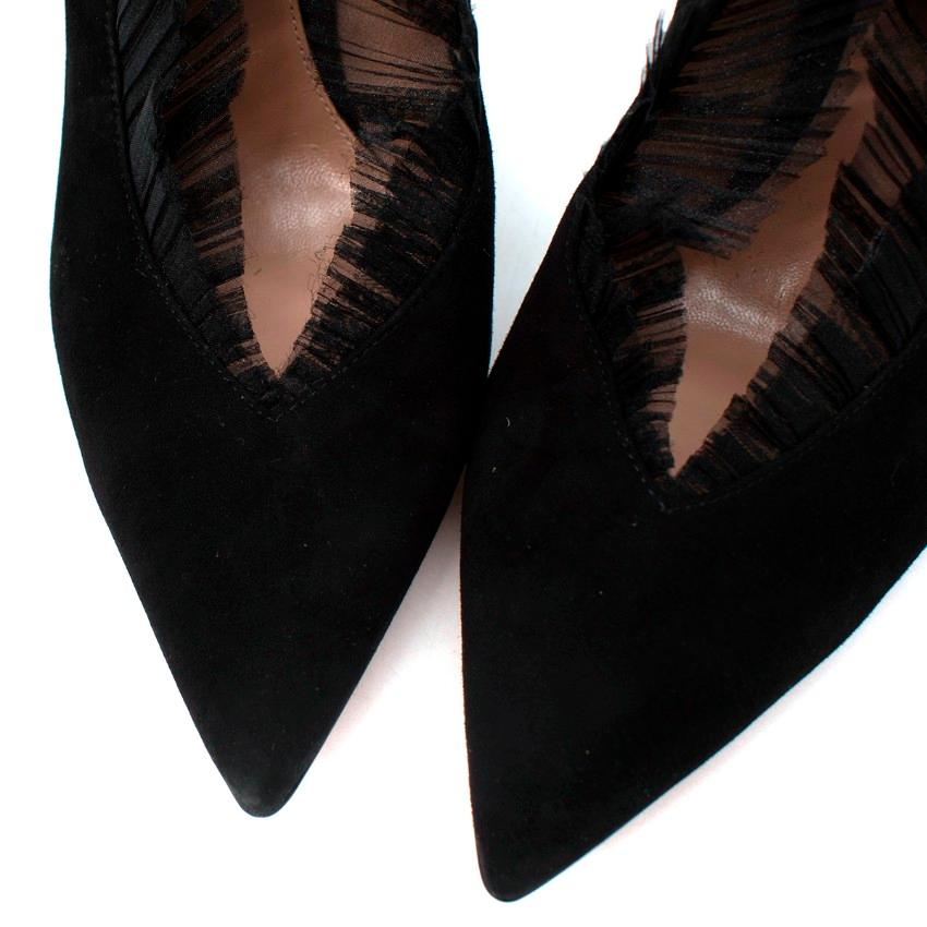 black tulle heels