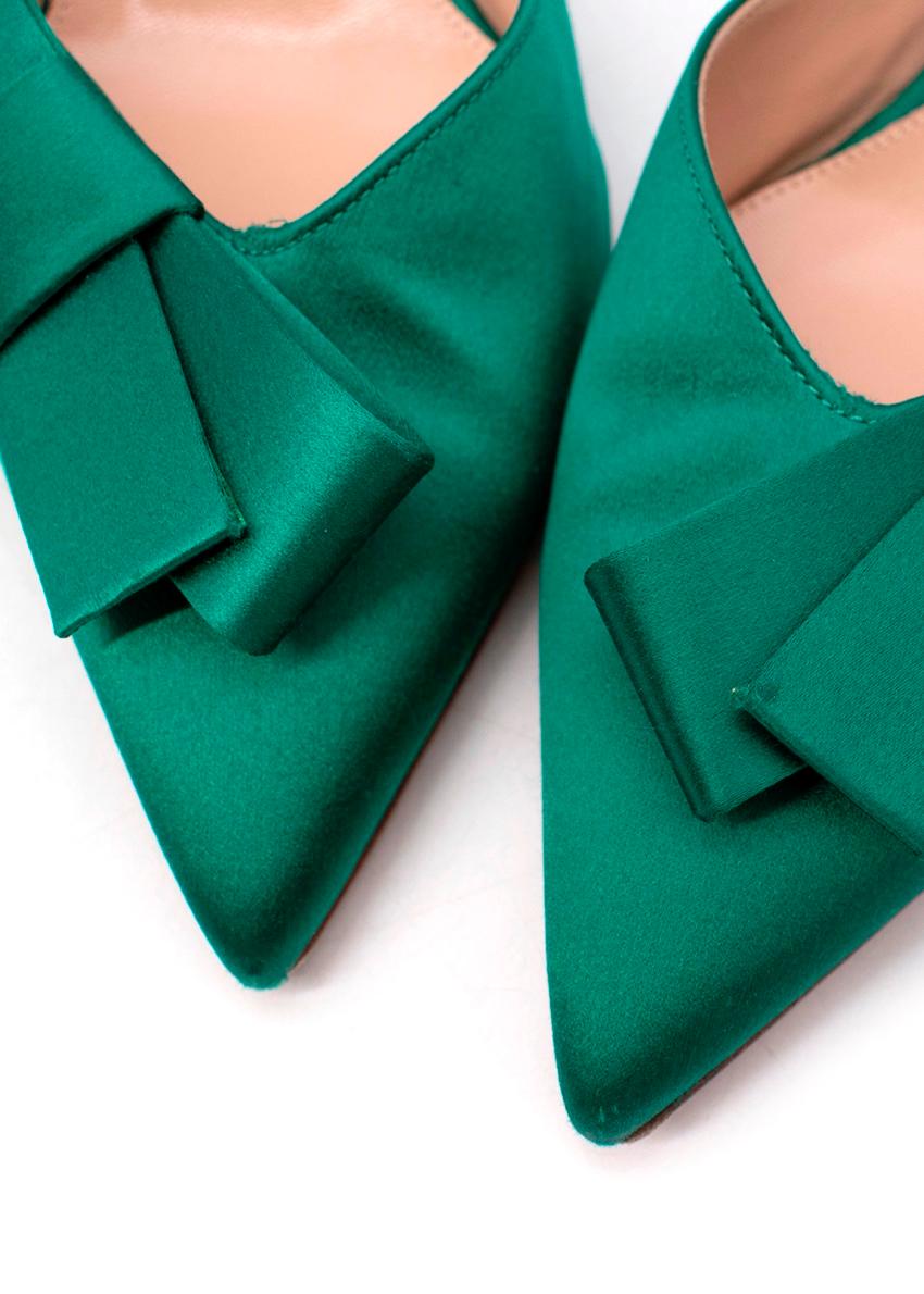 emerald green bow heels