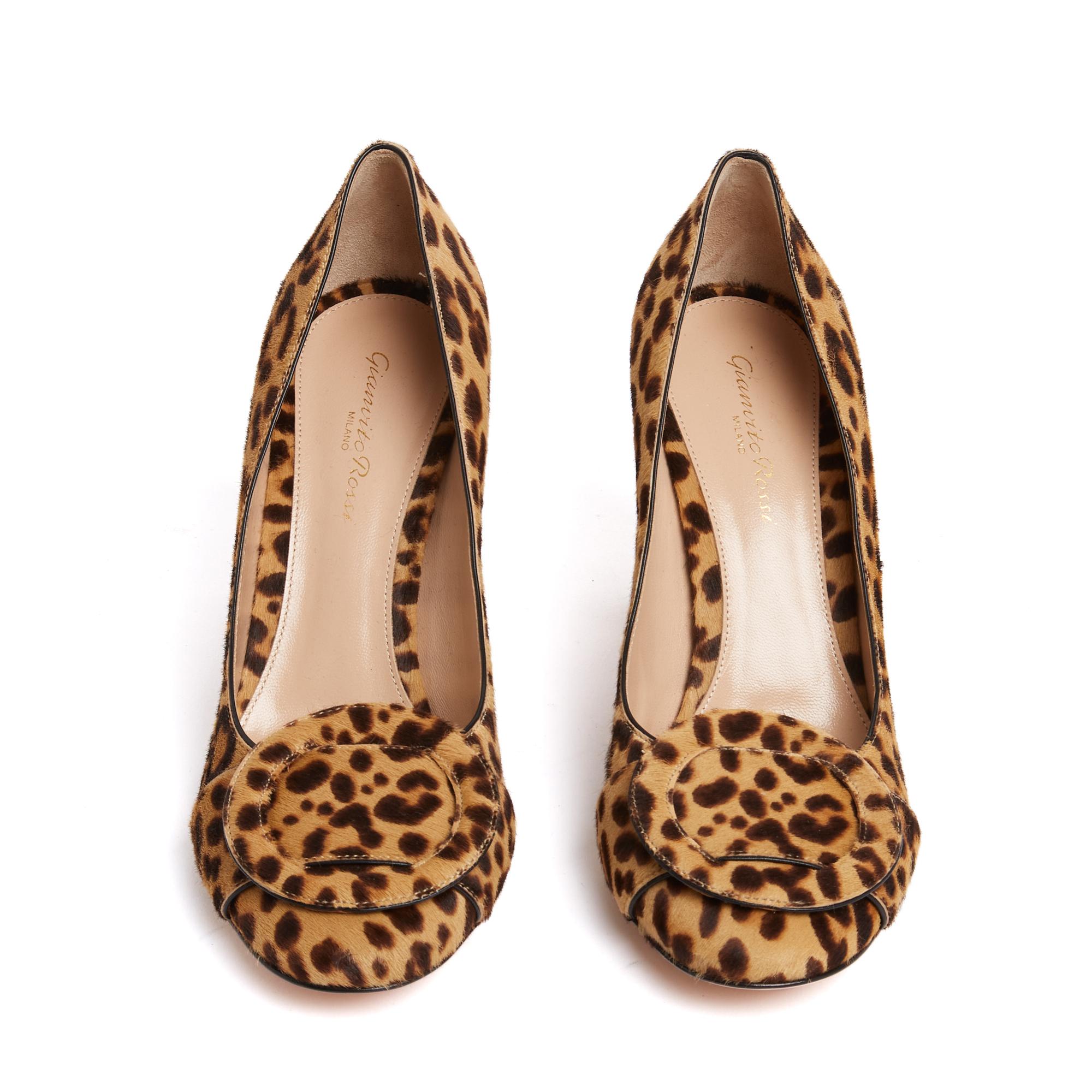 Brown Gianvito Rossi Escarpins EU39 Panther Print Leather Heels Pumps UK6 US8.5 New For Sale