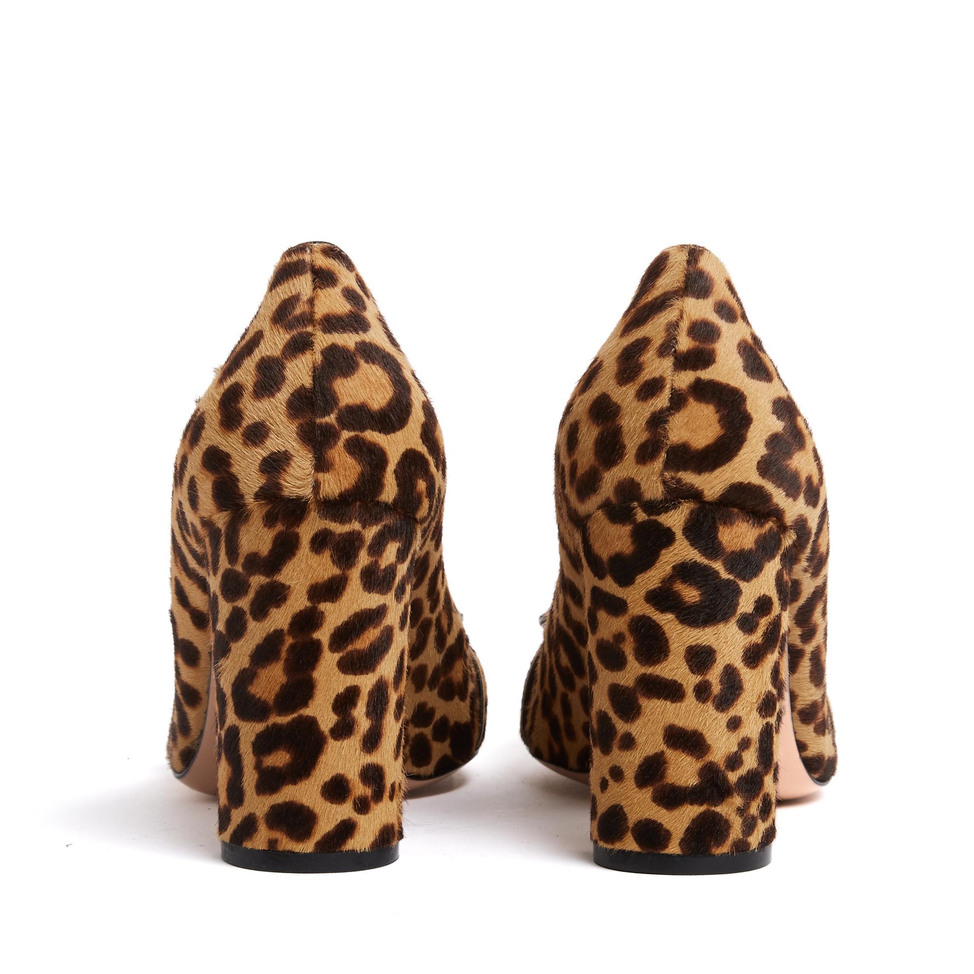 Gianvito Rossi Escarpins EU39 Panther Print Leather Heels Pumps UK6 US8.5 New In New Condition For Sale In PARIS, FR