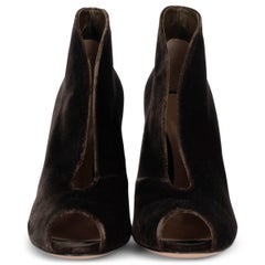 GIANVITO ROSSI espresso brown VELVET VAMP 105 Pumps Shoes 38.5