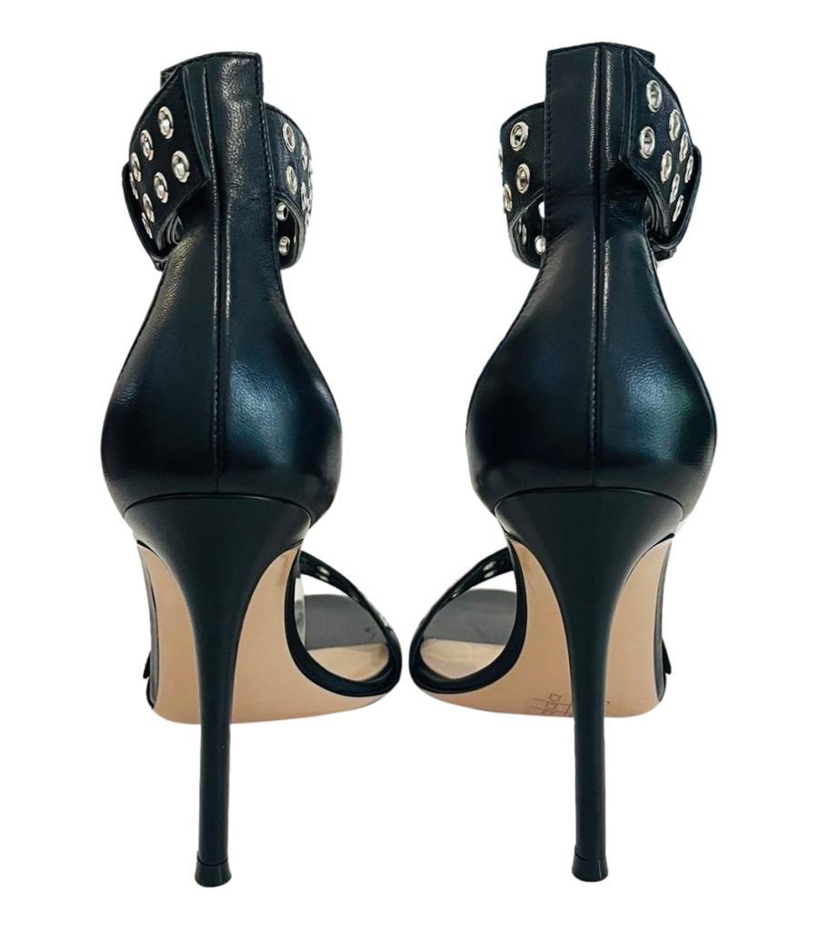 Gianvito Rossi Eyelet Embellished Leather Sandals In Excellent Condition For Sale In London, GB