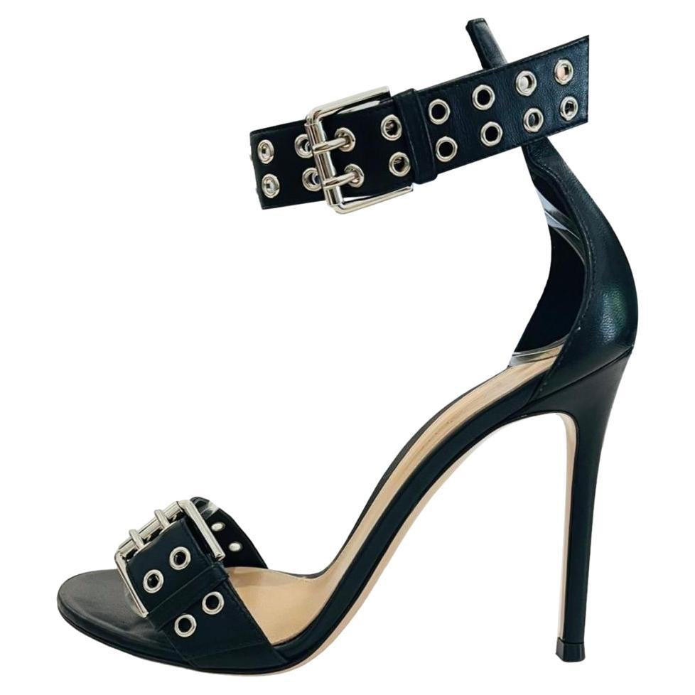 Gianvito Rossi Eyelet Embellished Leather Sandals For Sale
