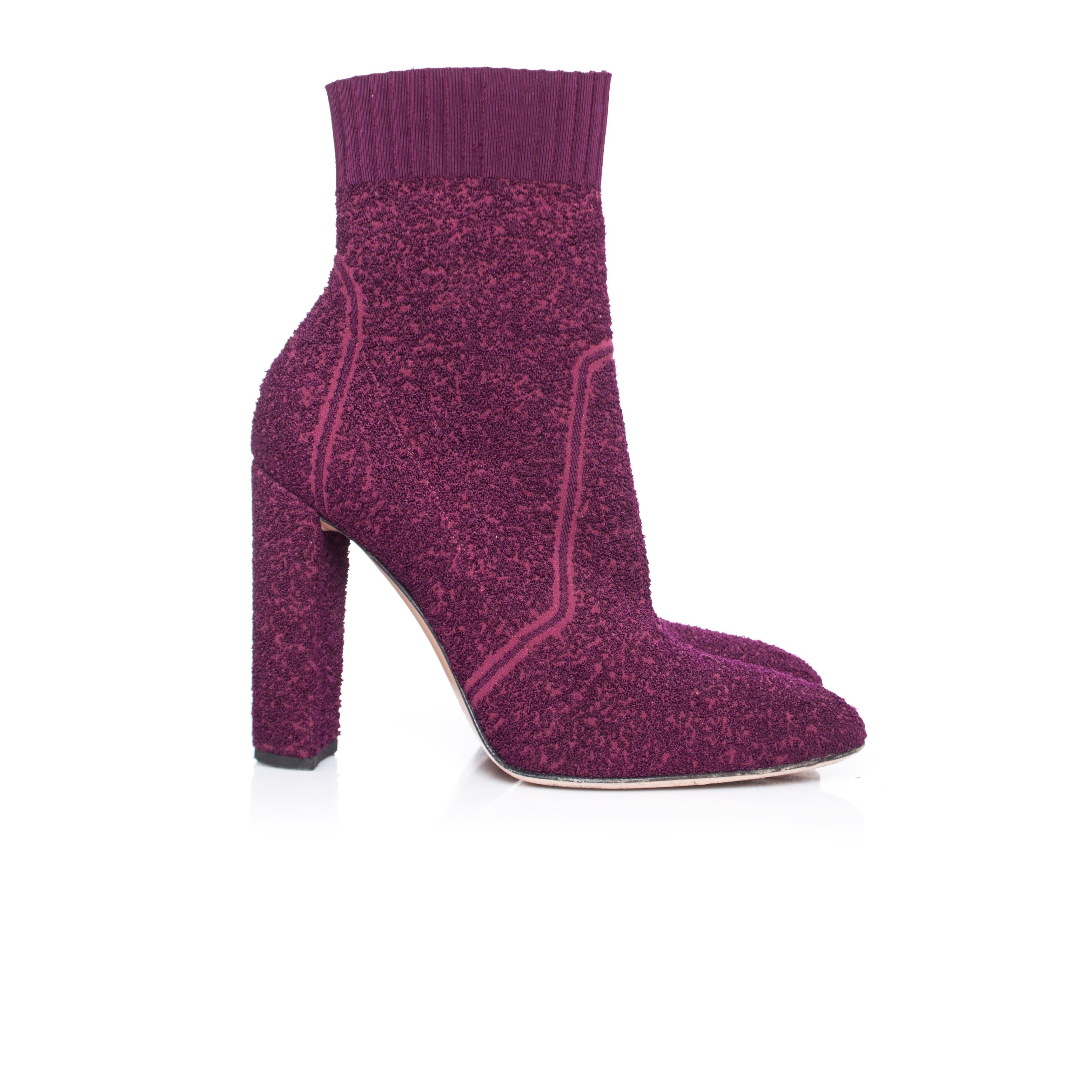 Gianvito Rossi, Fiona boucle knit ankle boots In Excellent Condition For Sale In AMSTERDAM, NL
