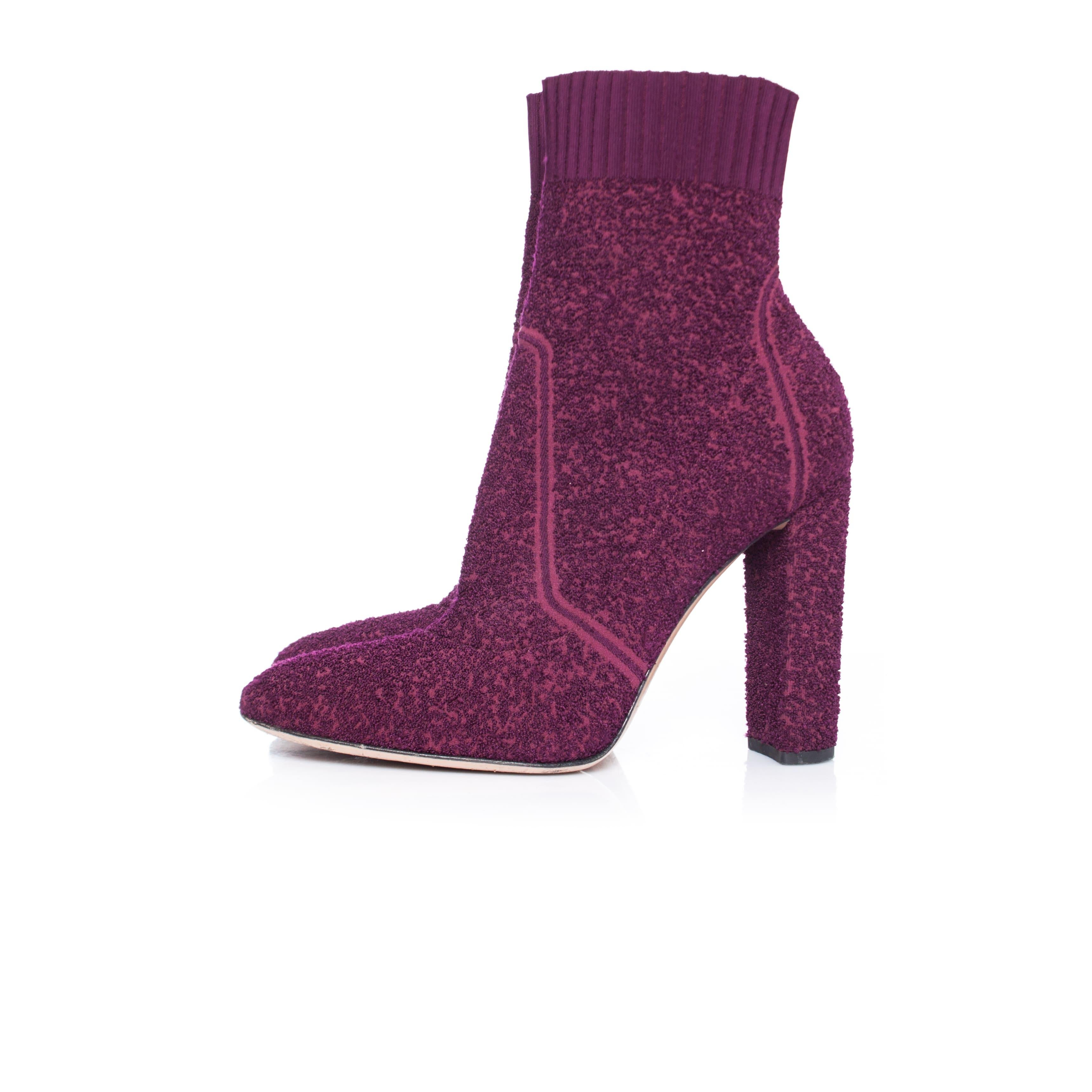 Gianvito Rossi, Fiona boucle knit ankle boots For Sale 1