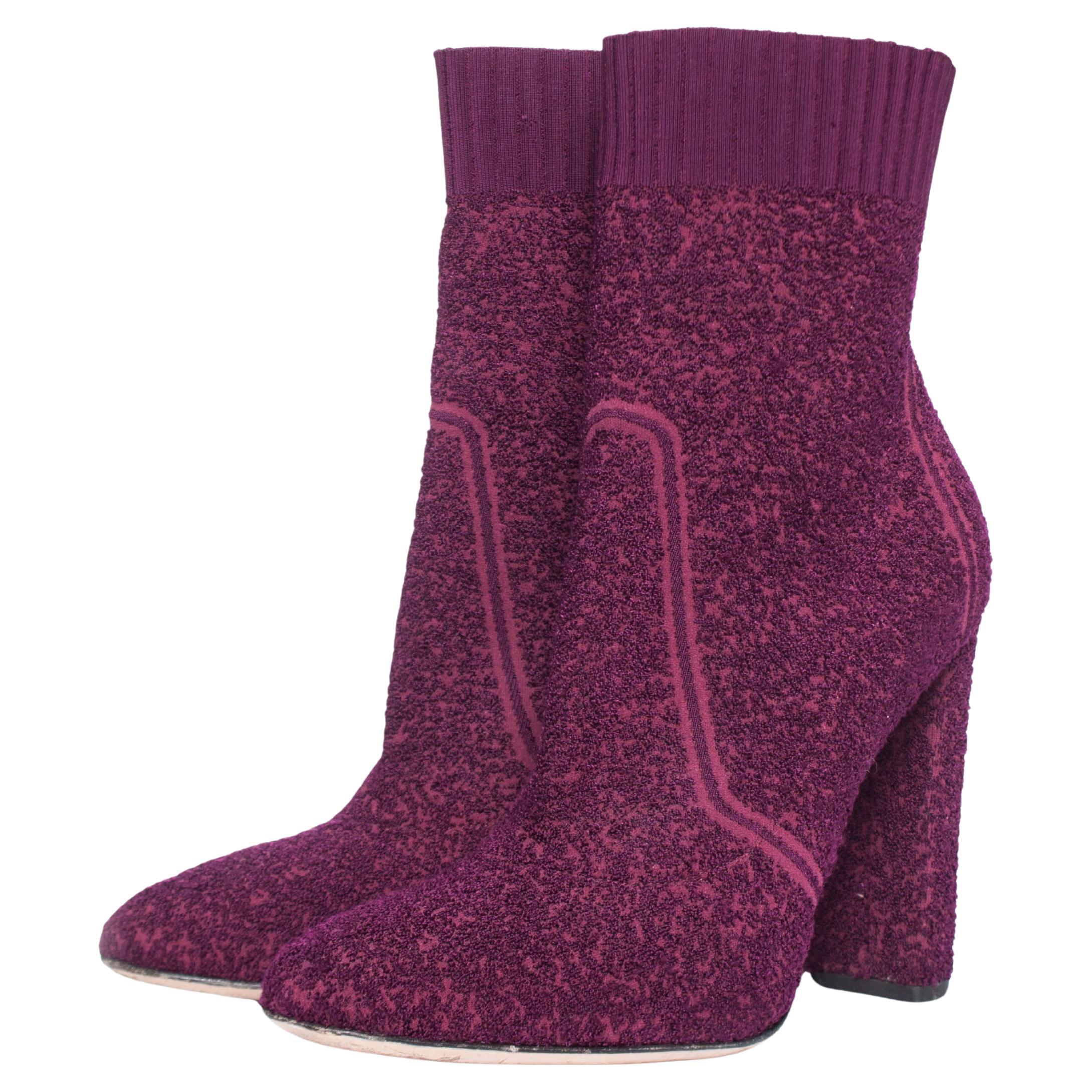 Gianvito Rossi, Fiona boucle knit ankle boots For Sale