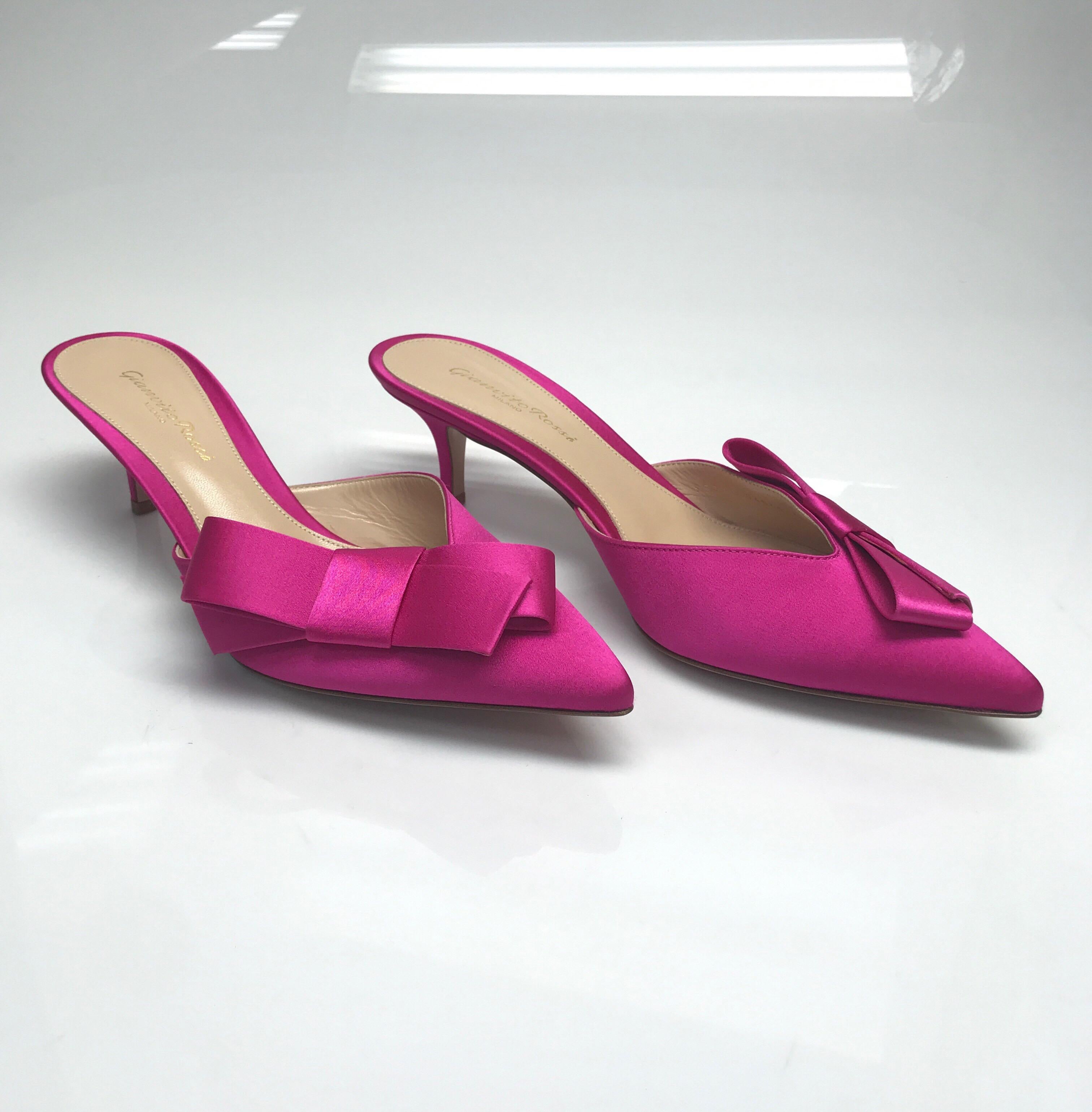 fuchsia bow heels