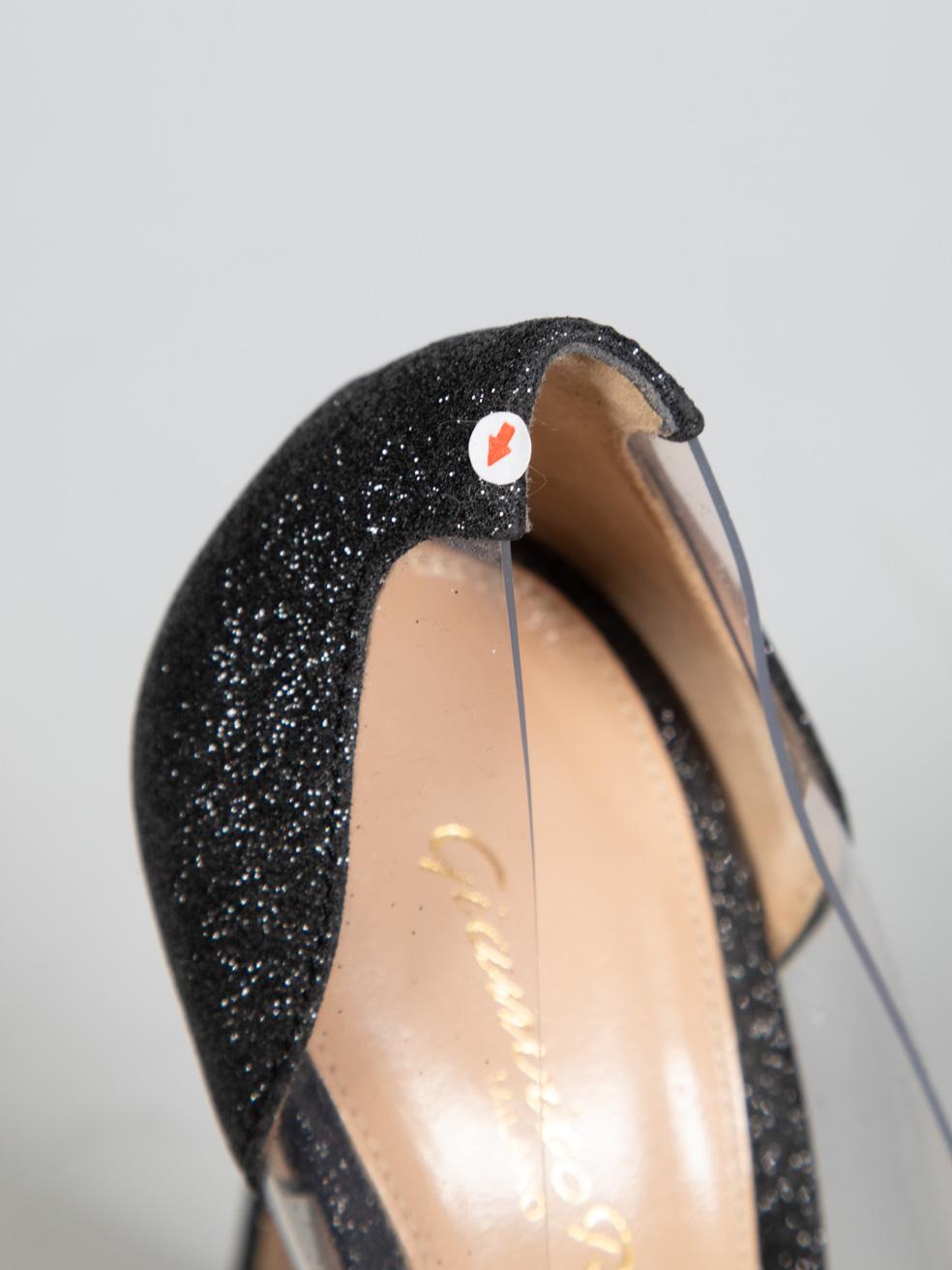 Gianvito Rossi Glitter Plexi Pointed Toe Heels Taglia IT 37.5 in vendita 3