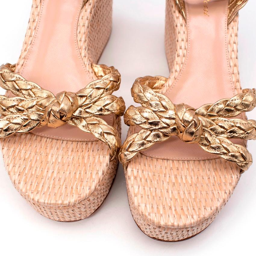 gold braided sandals