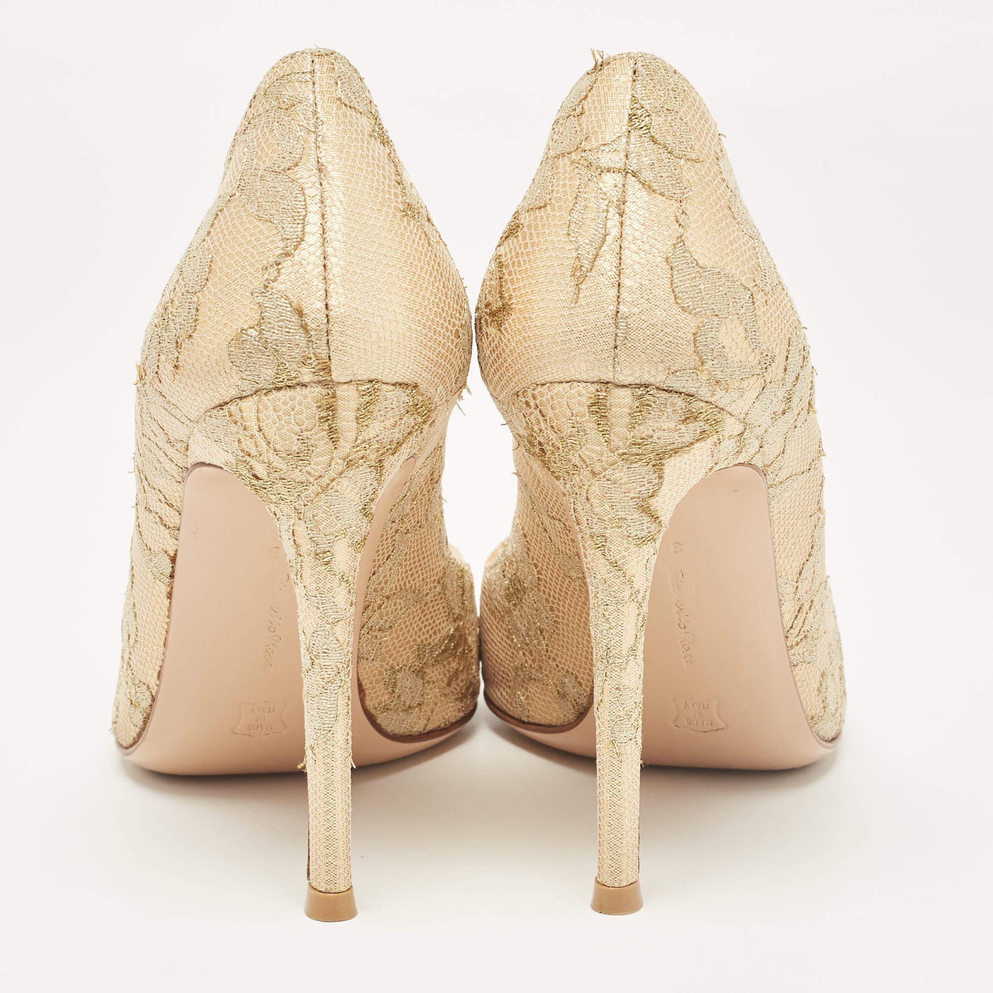 Gianvito Rossi Gold Lace  Gianvito Pumps Size 36 1