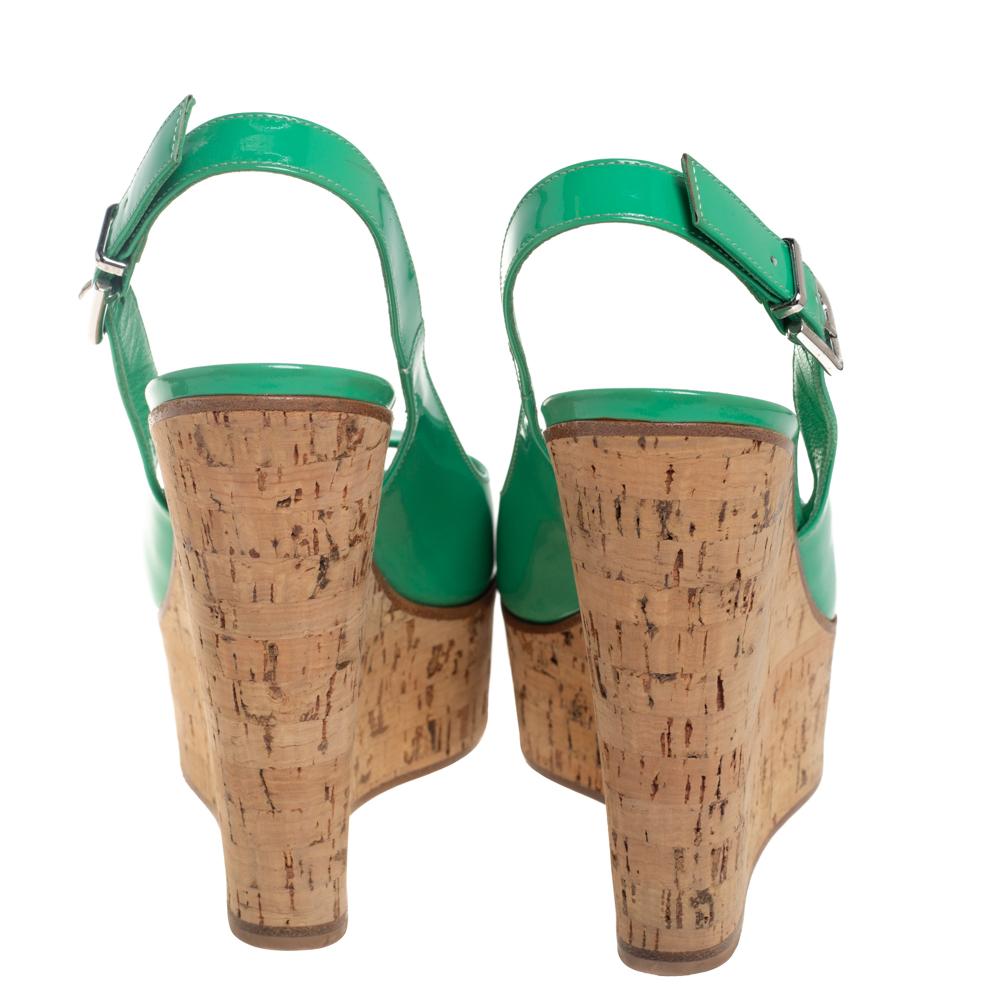 green wedge sandals