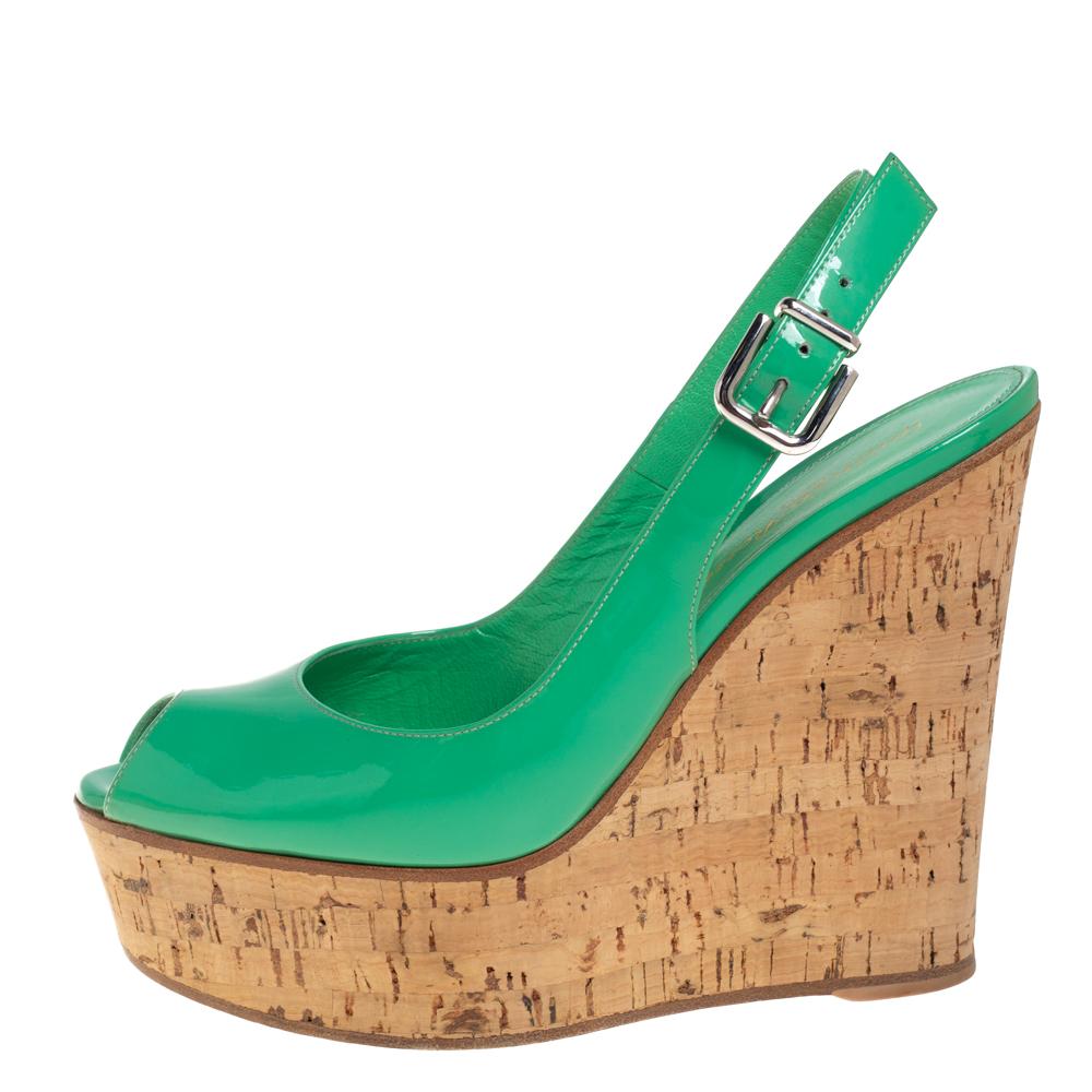 green cork sandals