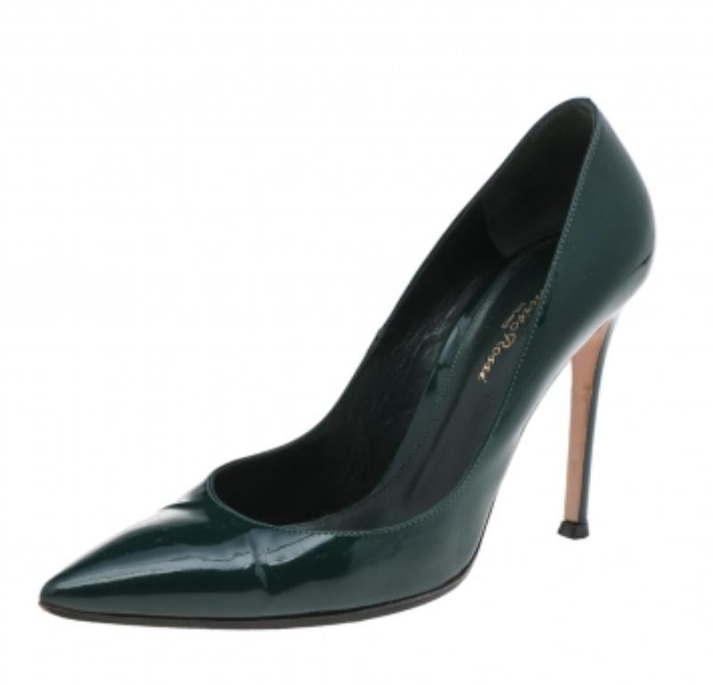 Donna Gianvito Rossi Greene & Greene Pumps a punta in pelle verniciata Taglia 39 in vendita