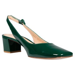 Gianvito Rossi Green Patient Square Toe Heels Size IT 39.5