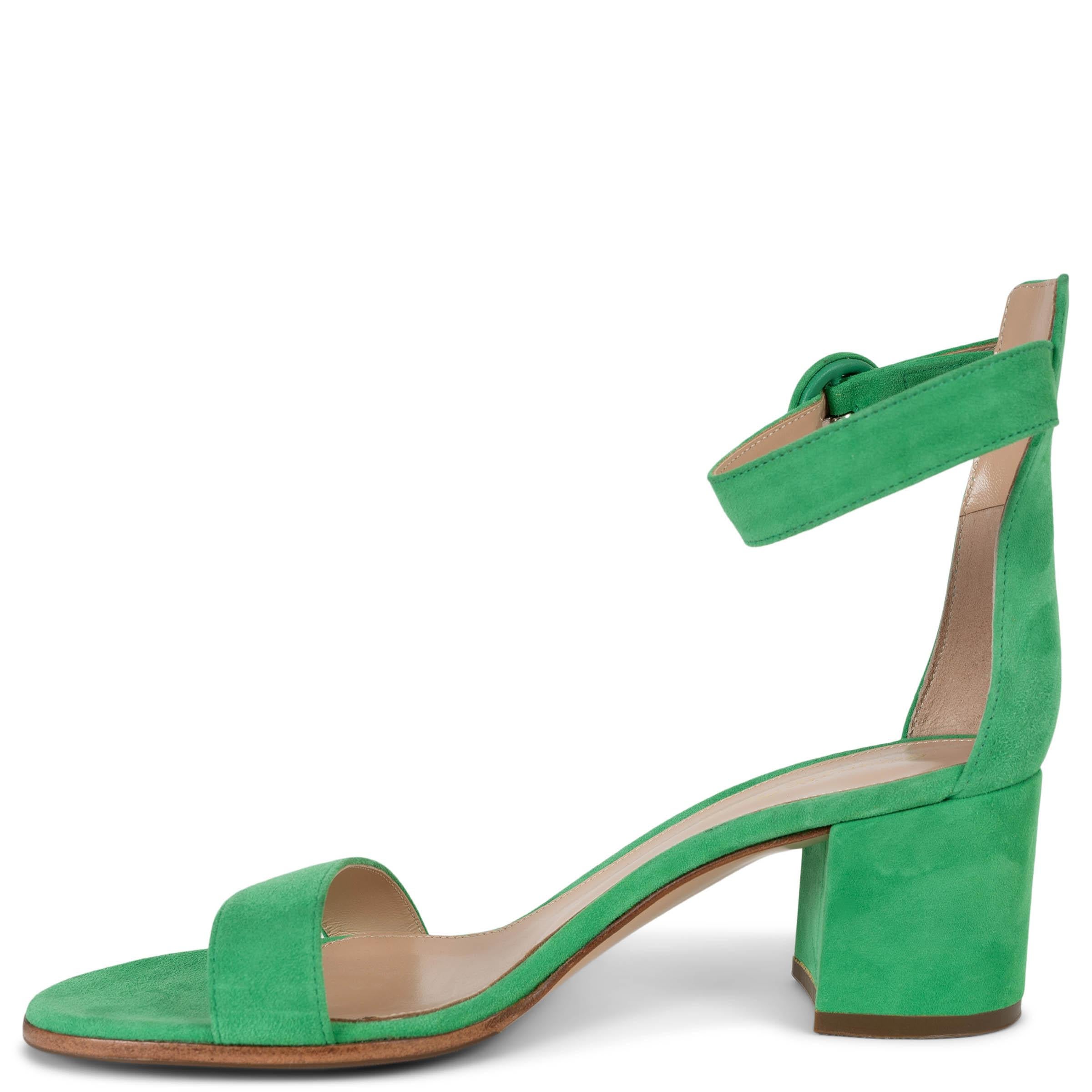 Verde GIANVITO ROSSI green suede 2023 VERSILIA 60 Sandals Shoes 38.5 in vendita