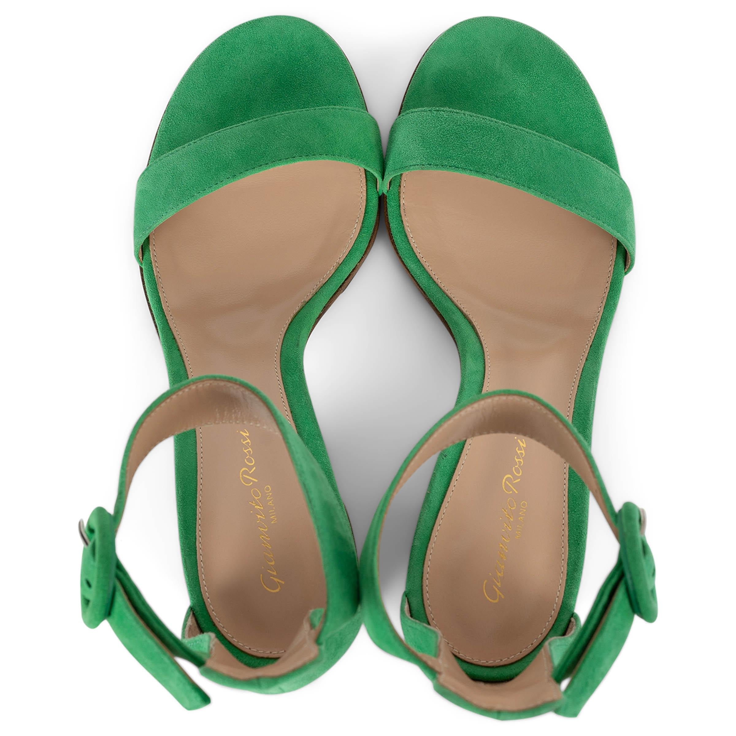 Donna GIANVITO ROSSI green suede 2023 VERSILIA 60 Sandals Shoes 38.5 in vendita