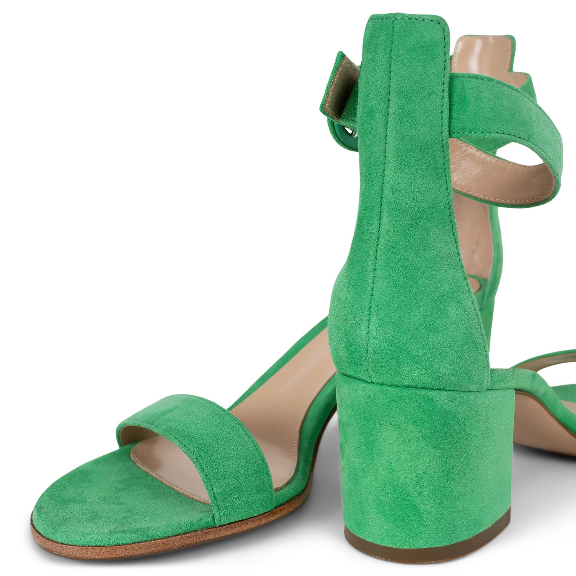 GIANVITO ROSSI green suede 2023 VERSILIA 60 Sandals Shoes 38.5 in vendita 1