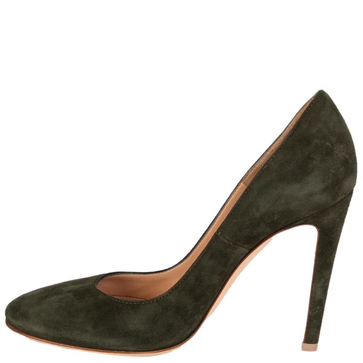 GIANVITO ROSSI Grüne FLORENCE-Pumps aus Wildleder 36 (Schwarz) im Angebot