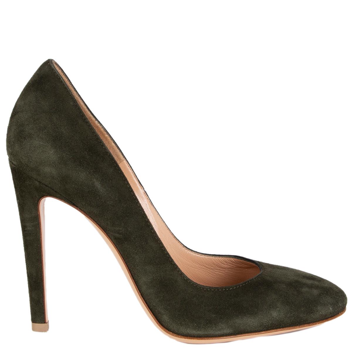 GIANVITO ROSSI green suede FLORENCE Pumps Shoes 36 For Sale