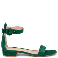 GIANVITO ROSSI green suede VERSILIA 60 Sandals Shoes 38