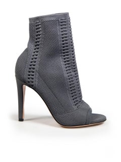Gianvito Rossi Grey Open Toe Sock Boots Size IT 36.5