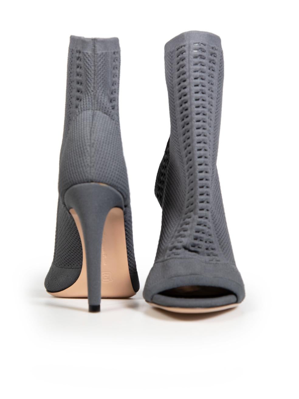 Gray Gianvito Rossi Grey Open Toe Sock Boots Size IT 36.5 For Sale