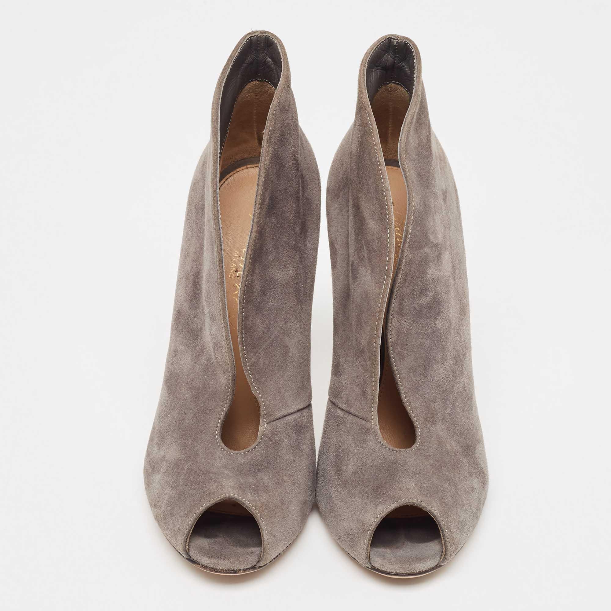 Gianvito Rossi Botines de ante gris tamaño 35.5 Gris en venta