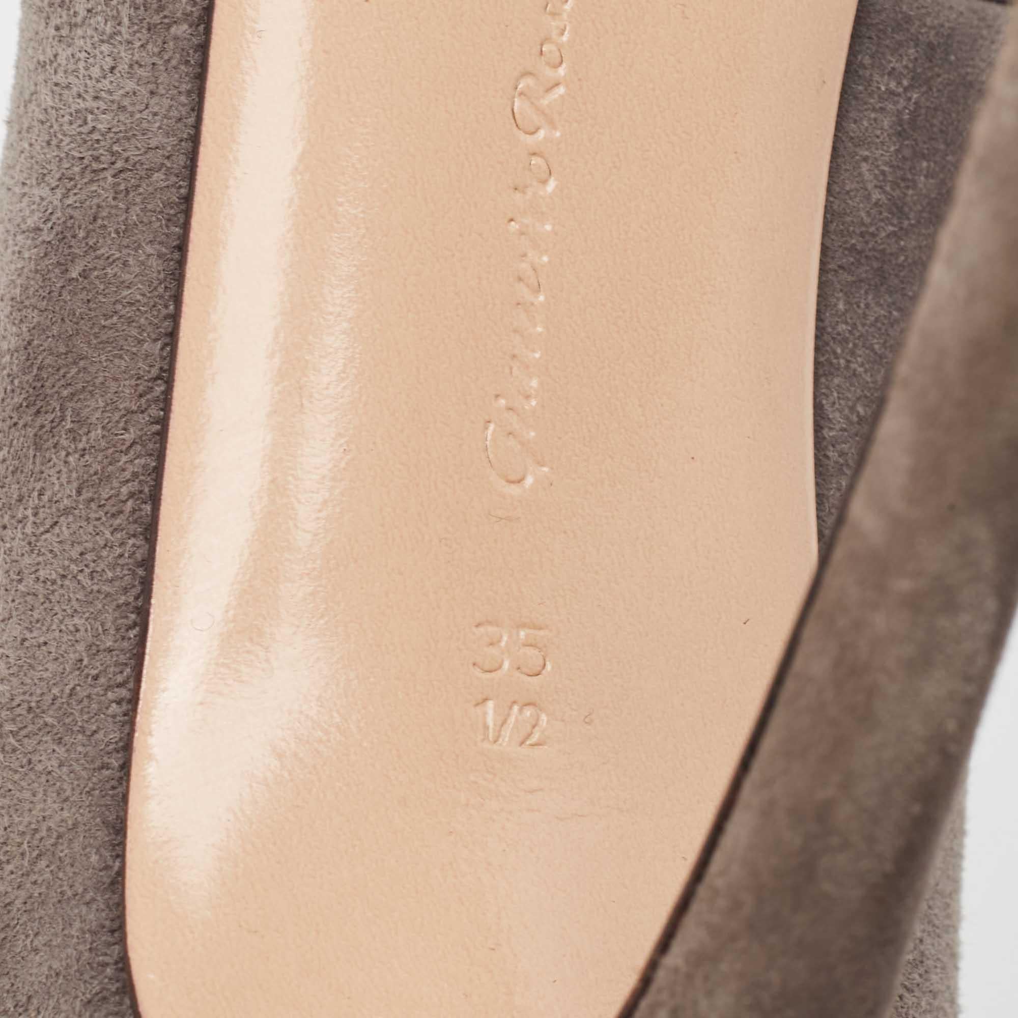 Gianvito Rossi Botines de ante gris tamaño 35.5 en venta 3