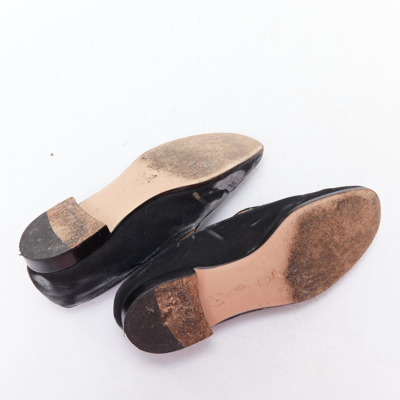 GIANVITO ROSSI mocasines minimal slip on de terciopelo gris con pespuntes EU38 en venta 6