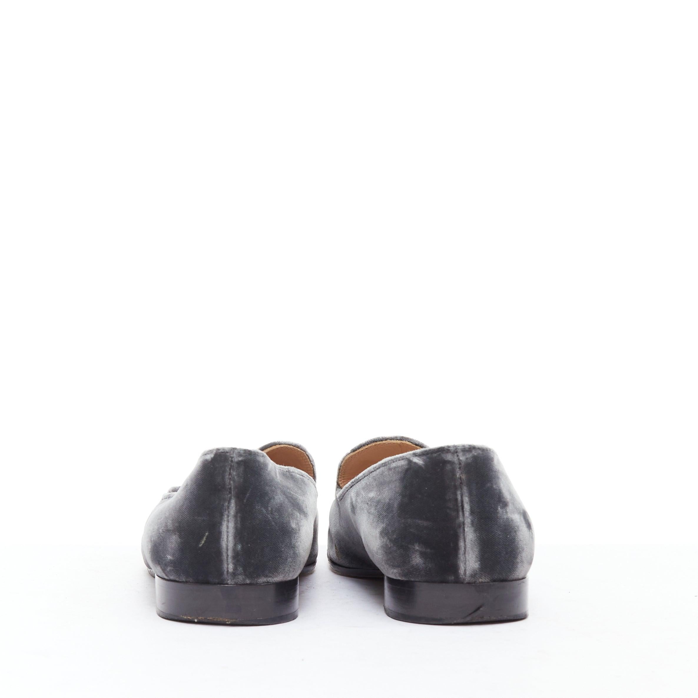 De las mujeres GIANVITO ROSSI mocasines minimal slip on de terciopelo gris con pespuntes EU38 en venta