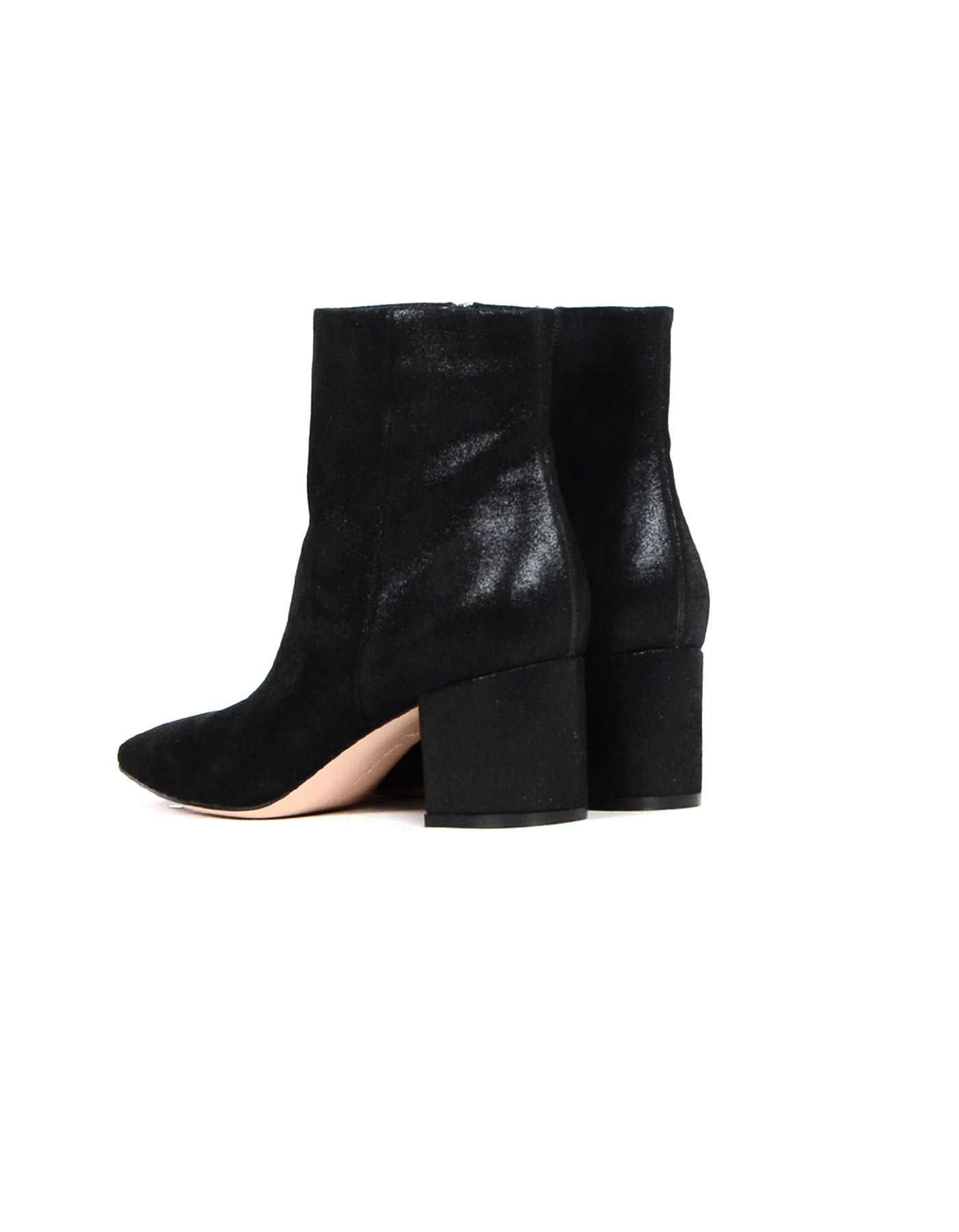 Gianvito Rossi Iridescent Black Suede Piper Ankle Boots sz 38.5 rt $995 In New Condition In New York, NY