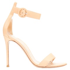 GIANVITO ROSSI leather adjustable round buckle strappy high heel sandals EU37
