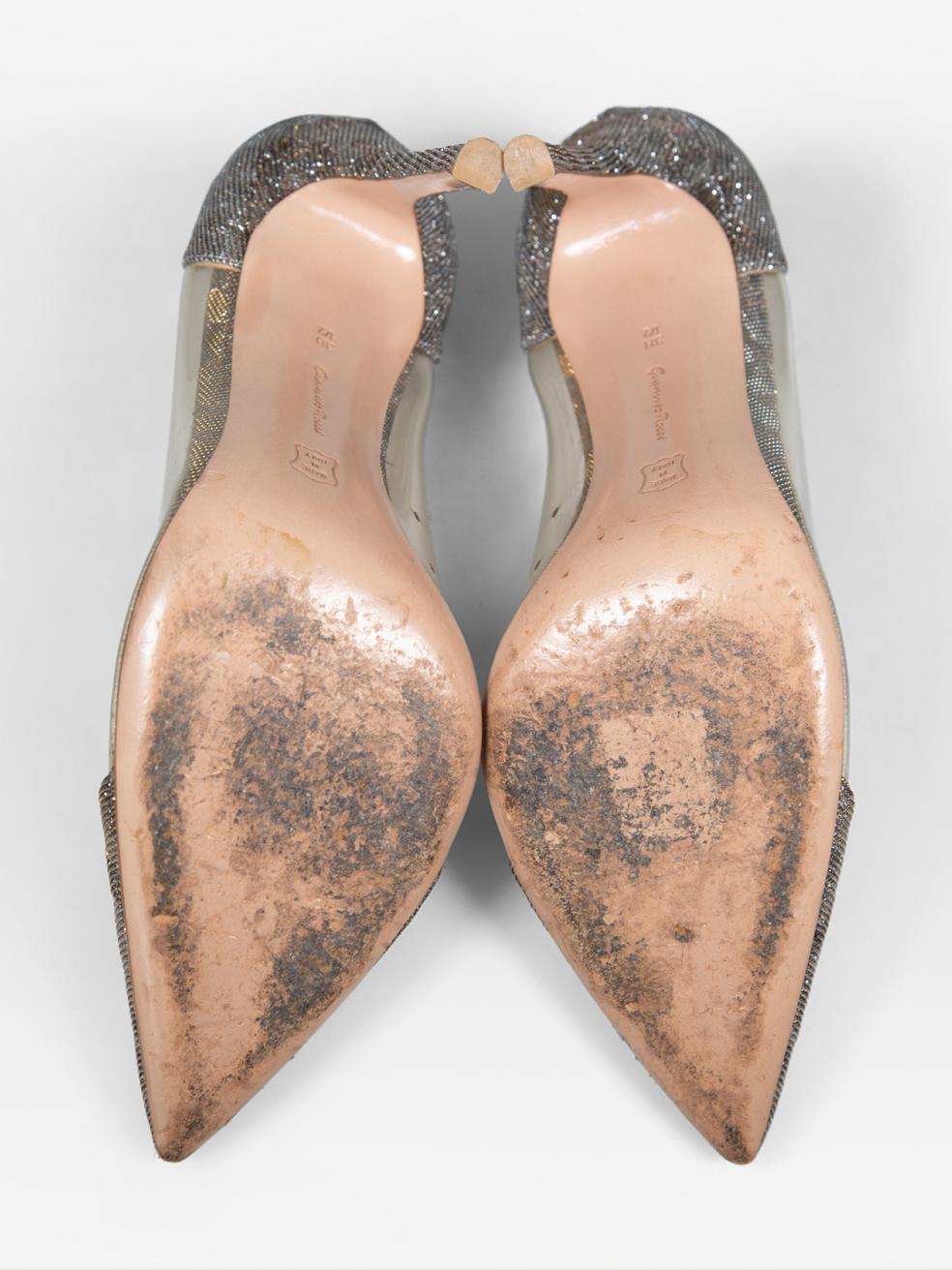 Gianvito Rossi Leopard Metallic Point Toe Pumps Taglia IT 38.5 In condizioni buone in vendita a London, GB