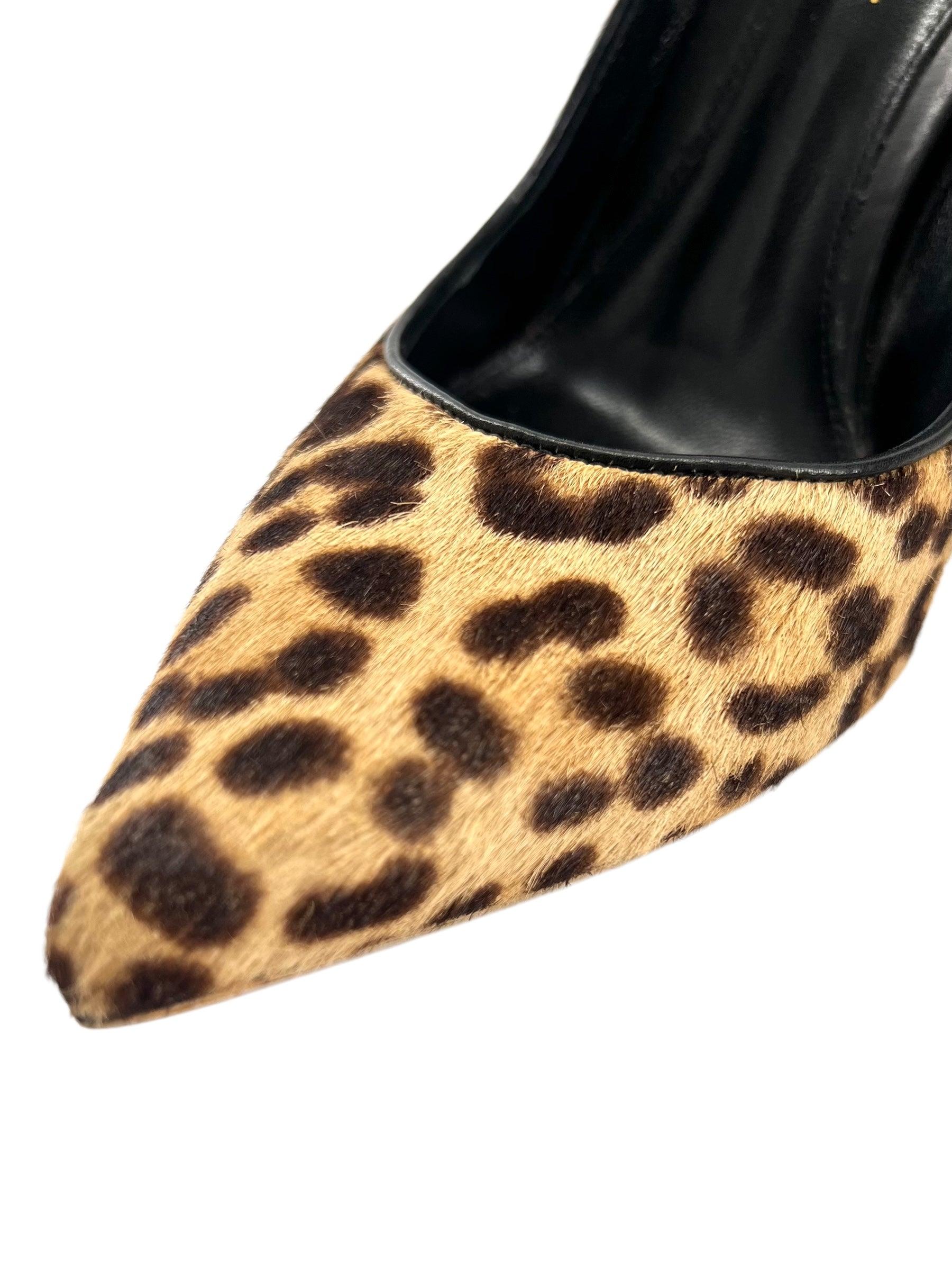 Fabelhafte spitz zulaufende Leoparden-Pumps von Gianvito Rossi. Schönes Kalbshaarleder sorgt für eine wunderbare Textur. Ein klassischer Schuh für jeden Modeliebhaber, der Leopardenmuster als neutral betrachtet! Sehr 90er-Jahre-Fran aus Das