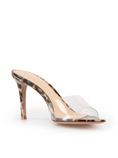 Gianvito Rossi Leopard Print PVC Heeled Sandals Size IT 37